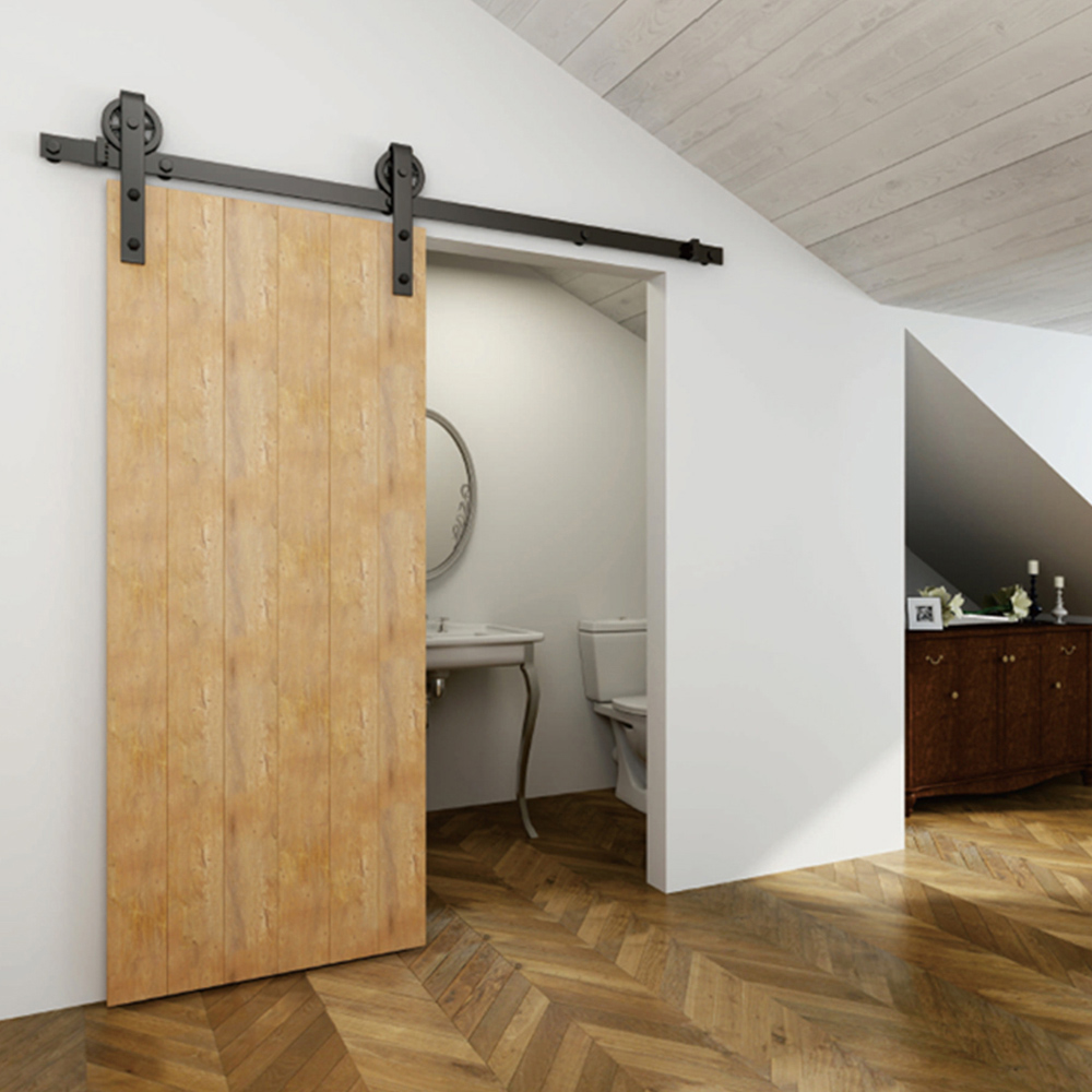 Coburn Flat Track 100 Black Wagon Wheel Hanger One Door System 1000m Image 3