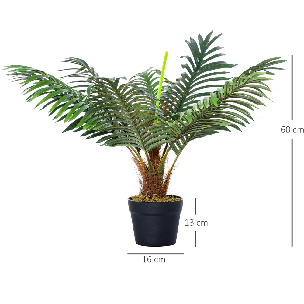 Outsunny Tropical Palm Tree Artificial Plant In Pot 2ft Image 3