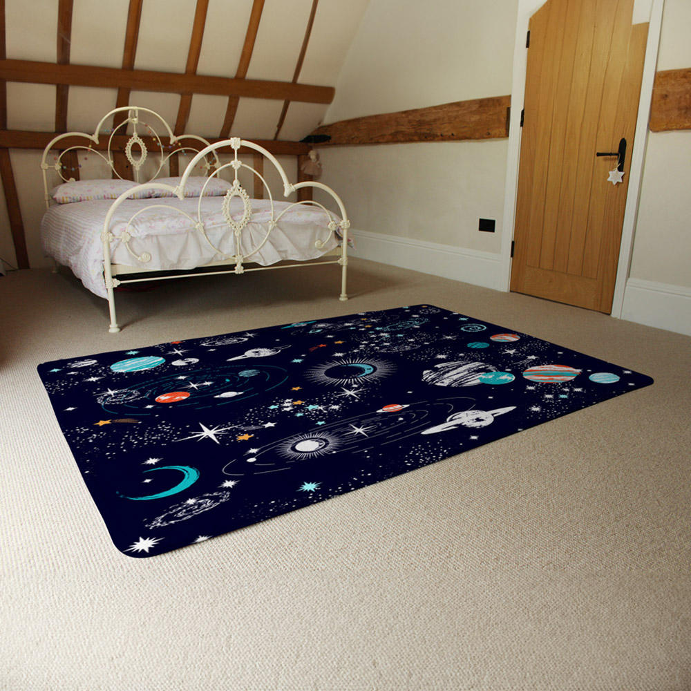 Benjamin Tate Design Faux Wool Small Space Galaxy Constellation Rug 110 x 60cm Image 4