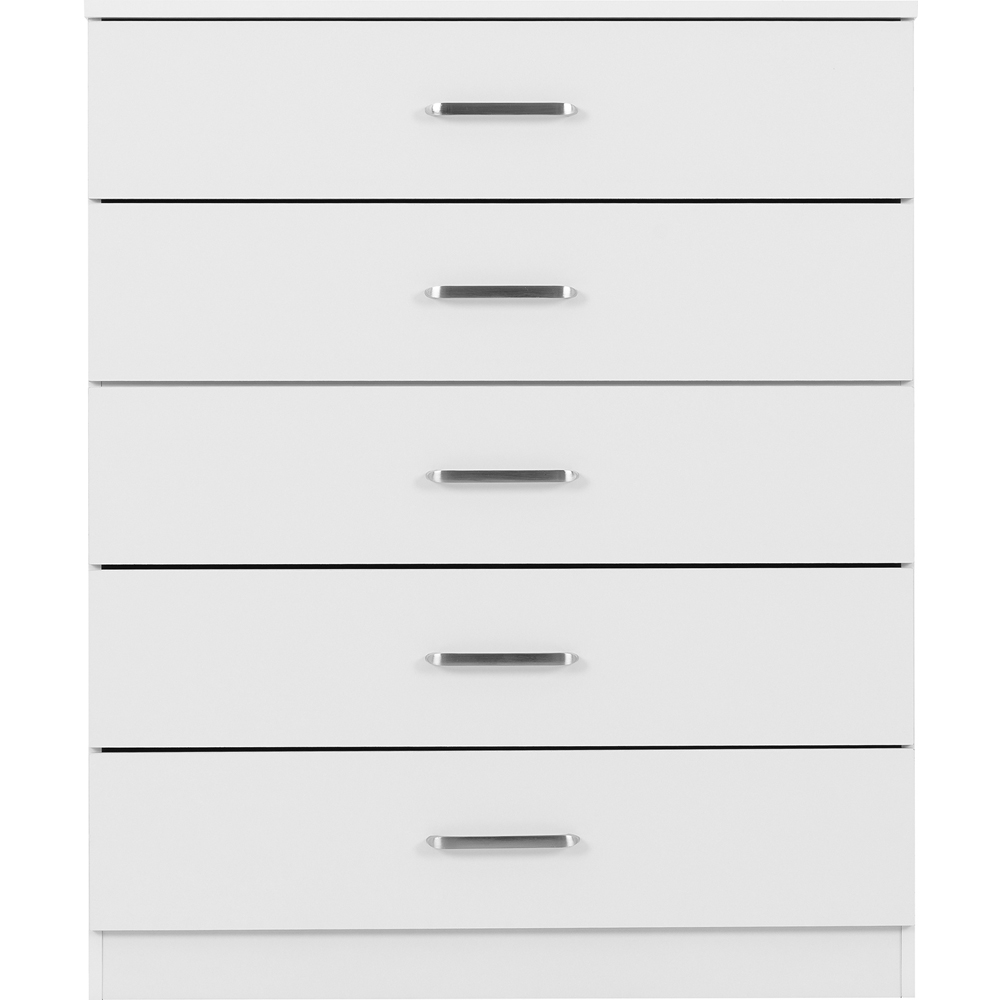 Seconique Dakota 5 Drawer White Storage Chest Image 3