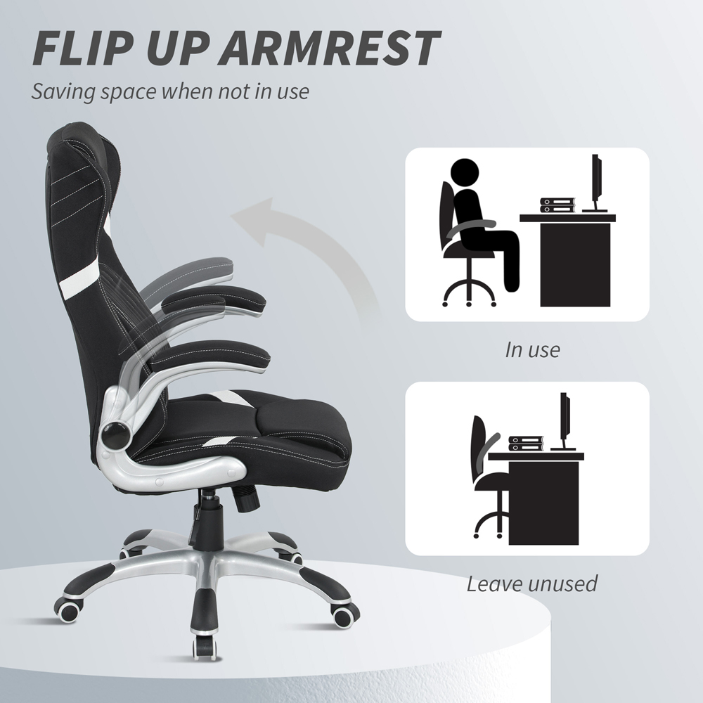 Vinsetto Black Fabric Tiltable Office Chair Image 7