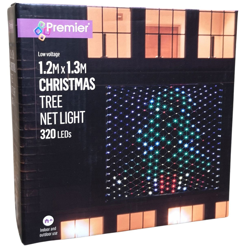 Premier 320 Multicolour LED Clear Cable Christmas Tree Net Light 1.2 x 1.3m Image 2