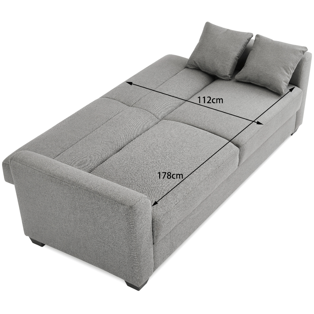 Home Detail Fallon Small Double Sleeper Grey Sofa Bed with Storage Image 3