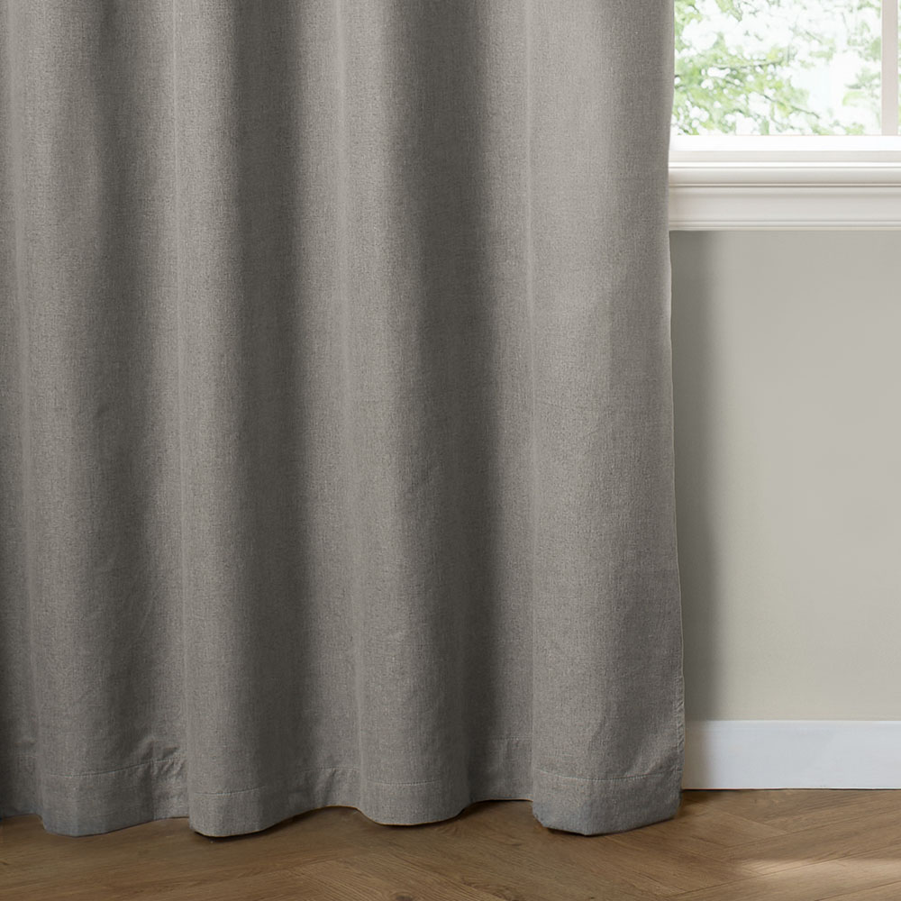 Furn The Ultimate Grey Textured Woven Blackout Eyelet Curtains 117 x 137cm Image 4