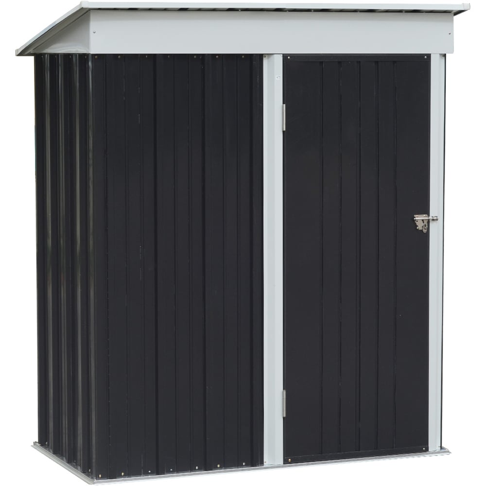 Living and Home 3 x 5ft Zinc Steel Storage Shed with Shelves Image 1