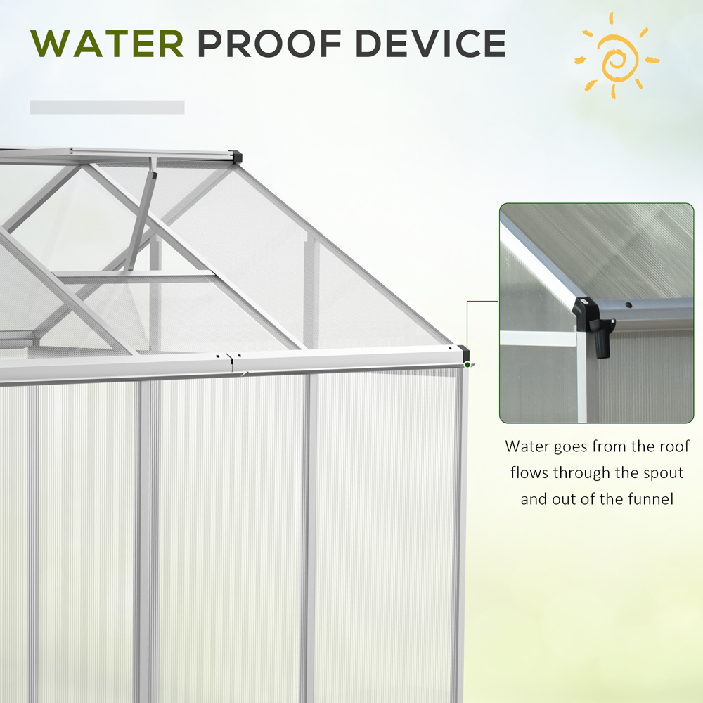 Outsunny Clear Polycarbonate 6 x 6ft Walk In Greenhouse Image 6