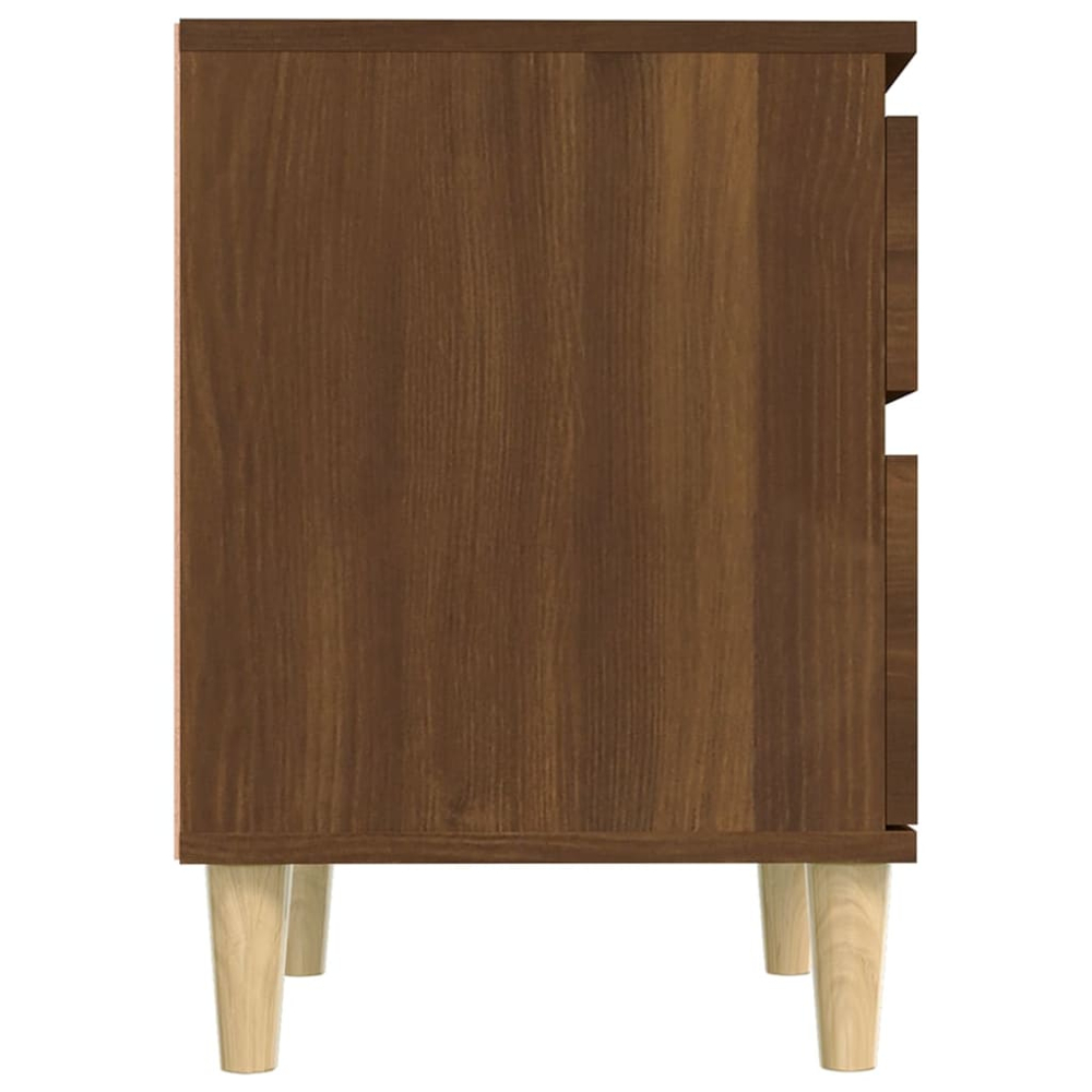 vidaXL Single Door Single Drawer Brown Oak Wooden Bedside Cabinet Image 5