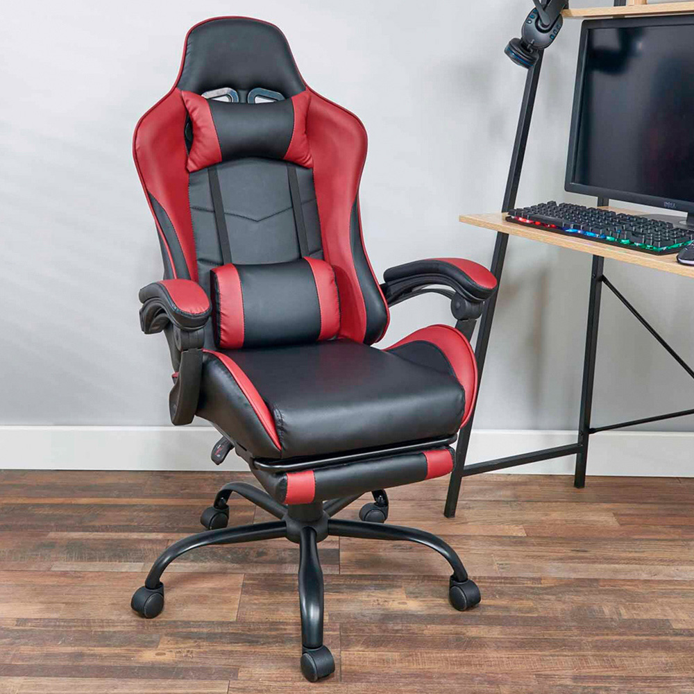 Galaxy Maroon Swivel Gaming Chair Image 1