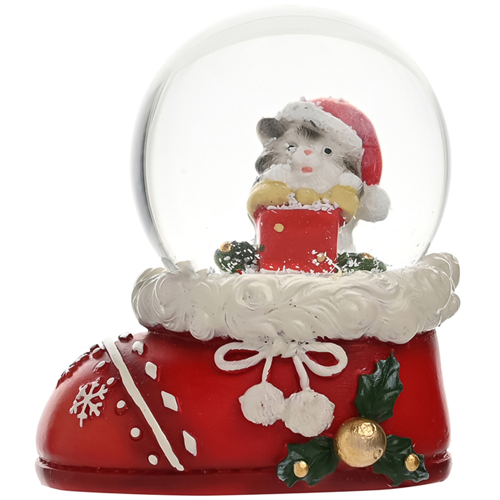 The Seasonal Gift Co. Santa and Friends Kitten Snow Globe 6cm Image 1