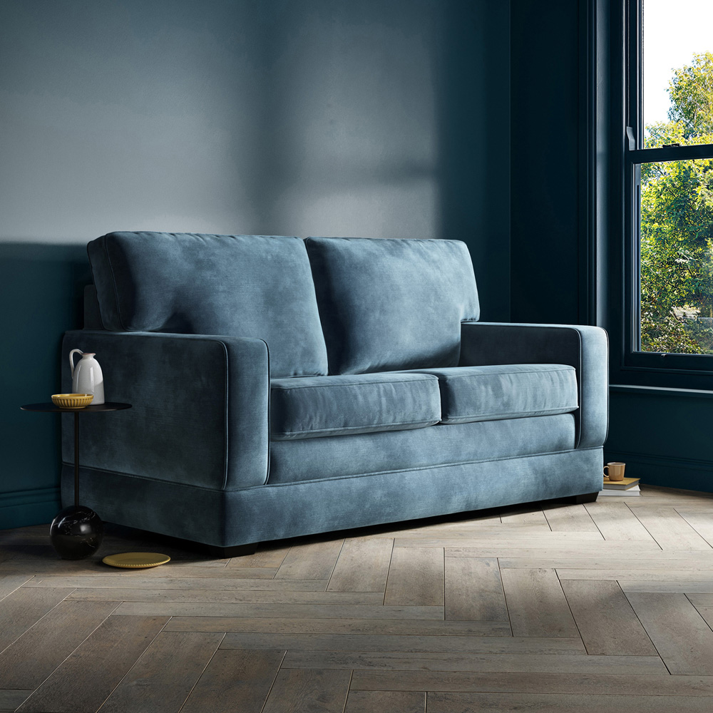 Jay-Be Urban 2 Seater Luxe Velvet Airforce Sofa Bed with e-Pocket Mattress Image 6