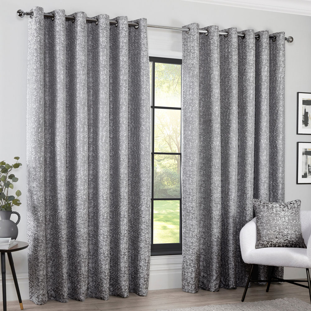Maison Blackout Curtain Silver 168cm x 137cm Image 1