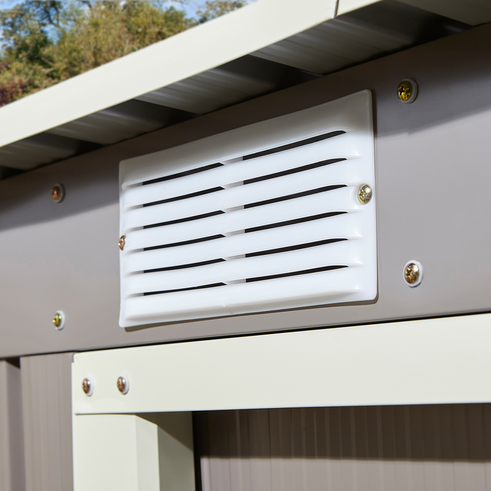 Rowlinson Trentvale Metal Pent Shed Light Grey with Foundation Kit 8 x 4ft Image 4