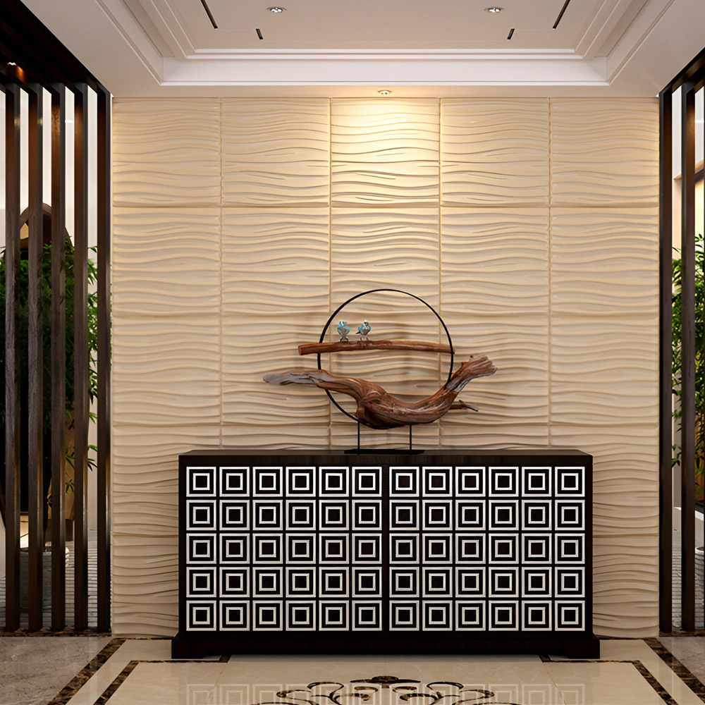 Britwall Nile Wave 3D Grid PU Leather Wall Panel 600 x 600mm 4 Pack Image 5