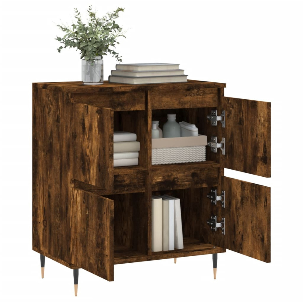 vidaXL 4 Door Smoked Oak Sideboard Image 4