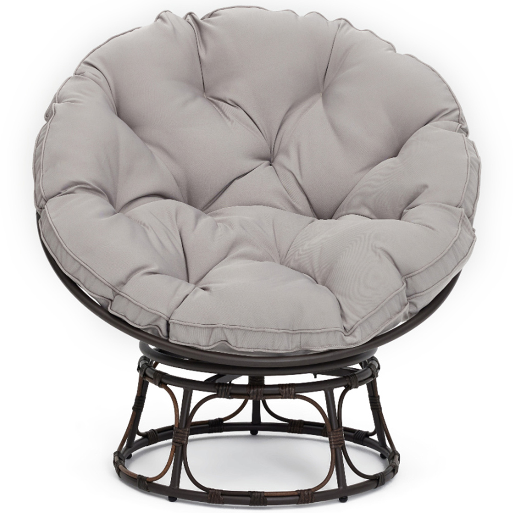 Home Detail Monica Brown and Grey Swivel Papasan Chair Image 3