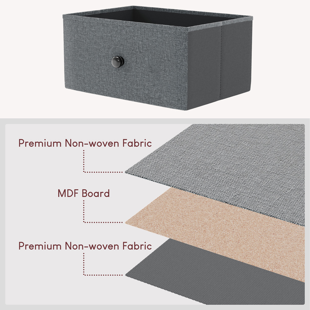 Vida Designs Chorley 5 Drawer Grey and Black Fabric Chest of Drawer Image 7