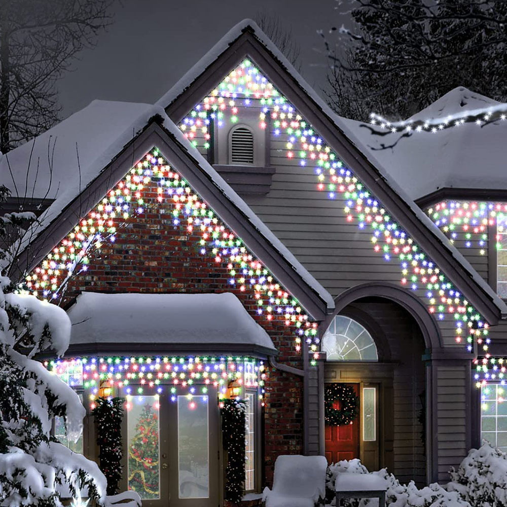 Best Artificial 5m Multicoloured Multi Function Mains Powered Icicle Light Image 1