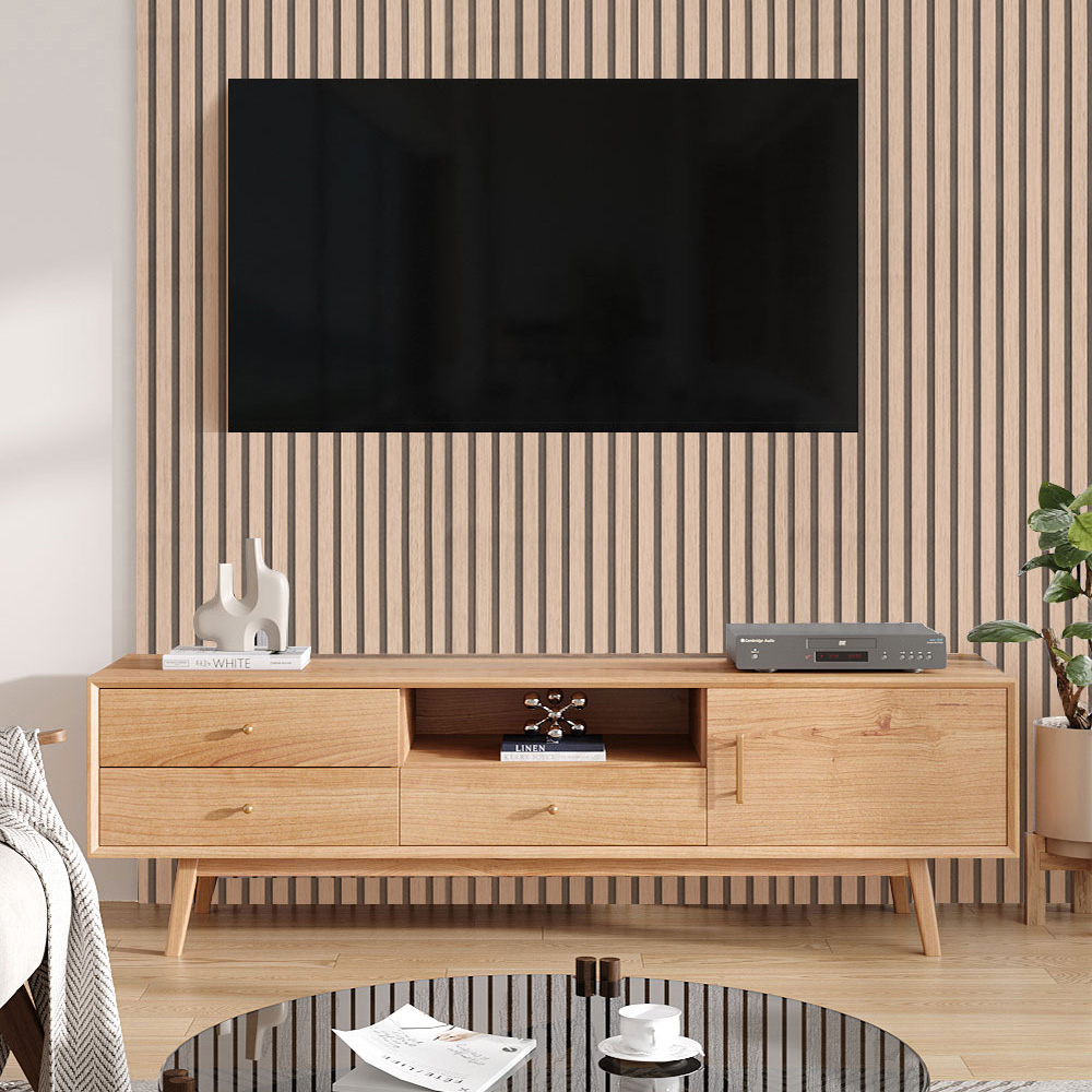 Living and Home 3D Wood Effect Yellow Self Adhesive Textured PVC Wallpaper Image 3