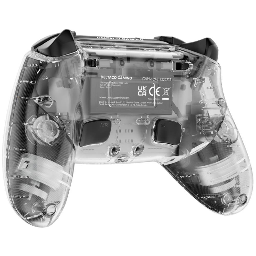 Deltaco Transparent RGB LED PlayStation 4 Bluetooth Controller Image 3