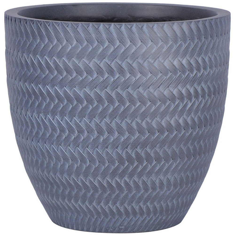 wilko Plaited Style Grey Outdoor Plant Pot 23cm Wilko