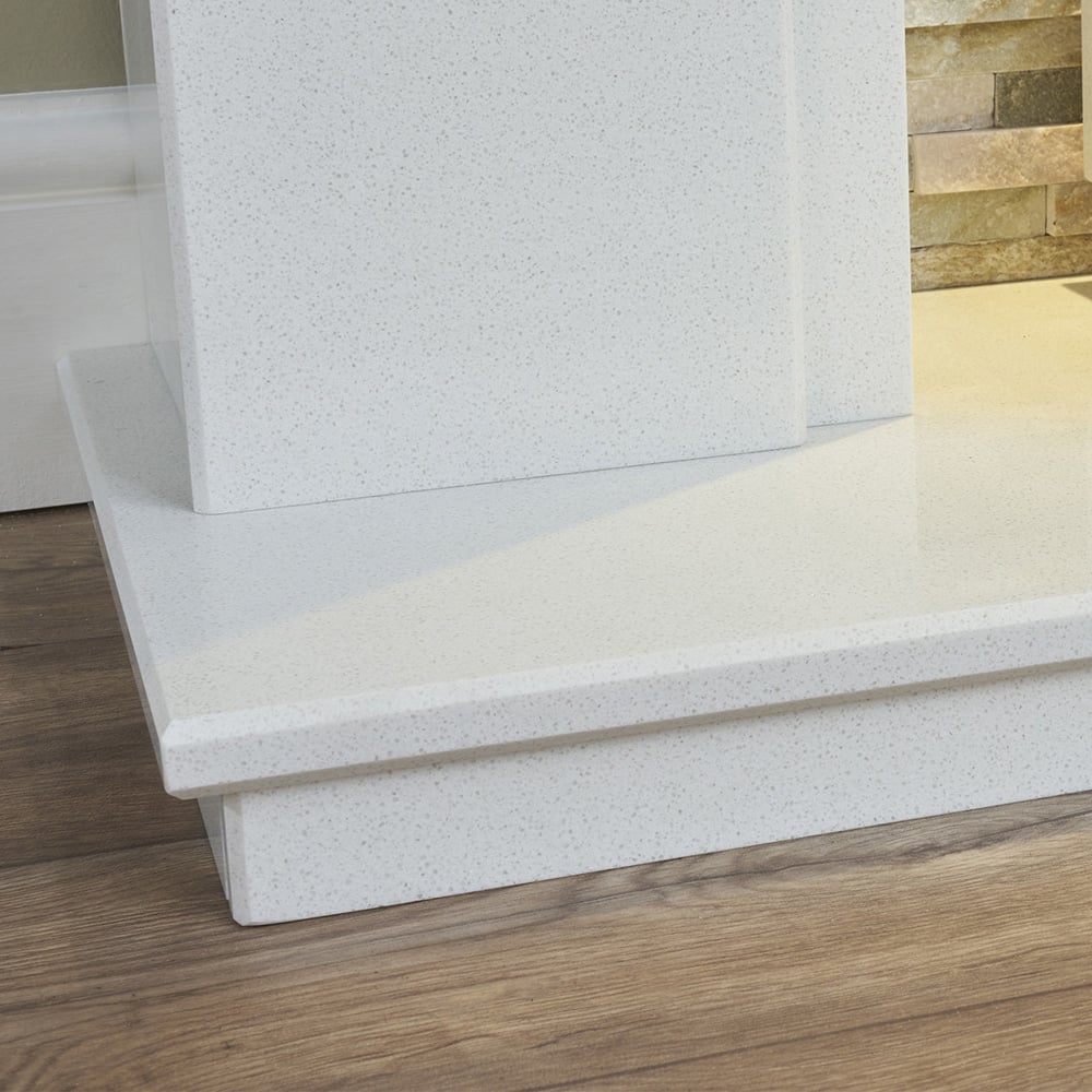 Acantha Amalfi White Marble Fireplace with Downlights and Altea Bio Ethanol Burner 48 inch Image 4