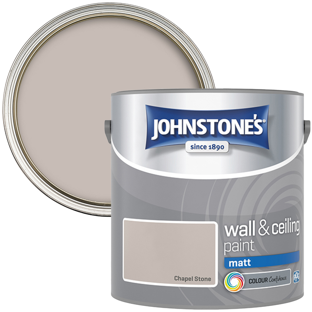 Johnstone's Walls & Ceilings Chapel Stone Matt Emulsion Paint 2.5L Image 1