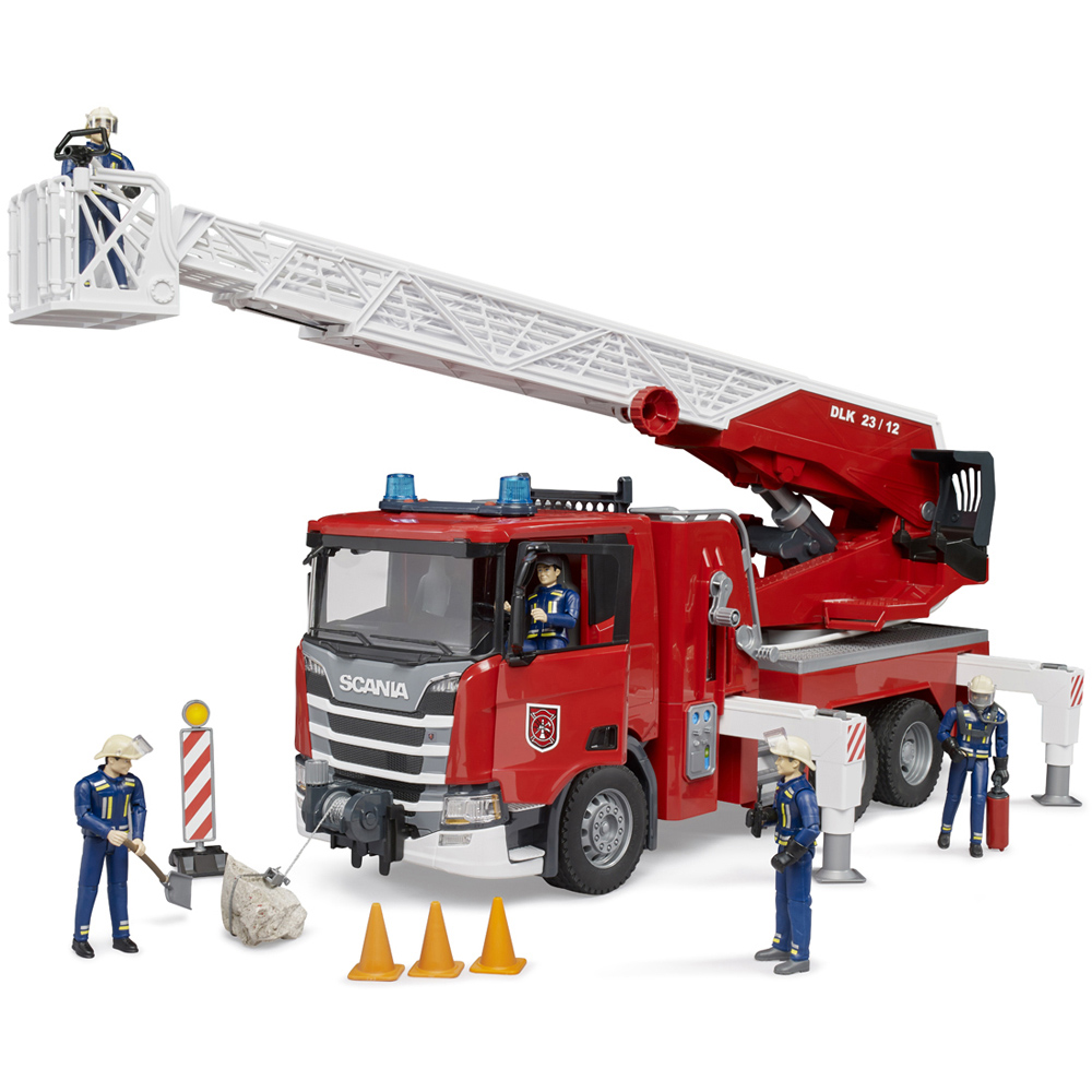 Bruder Kids Scania Super 560R Fire Engine with Ladder and Water Pump Playset Model Image 4