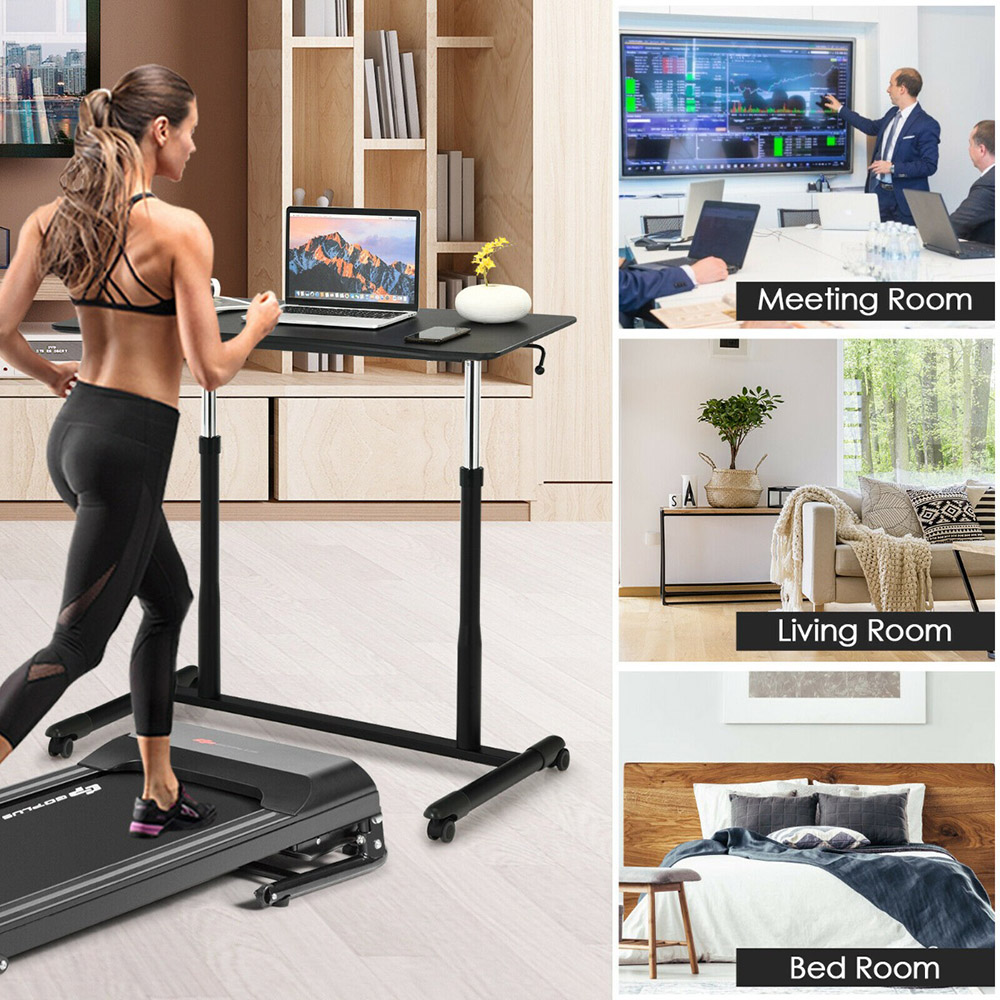 Costway Black Height Adjustable Laptop Table Image 4