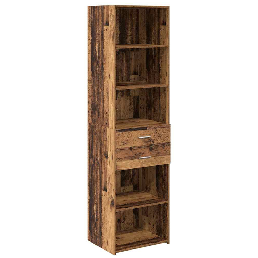 vidaXL 2 Drawer 5 Shelf Old Wood Highboard Image 2