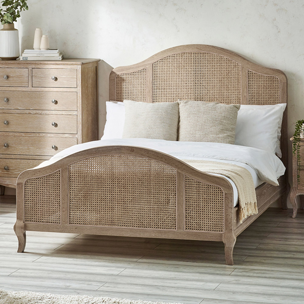 Julian Bowen Fleur King Size Rattan Light Oak Bed Image 1