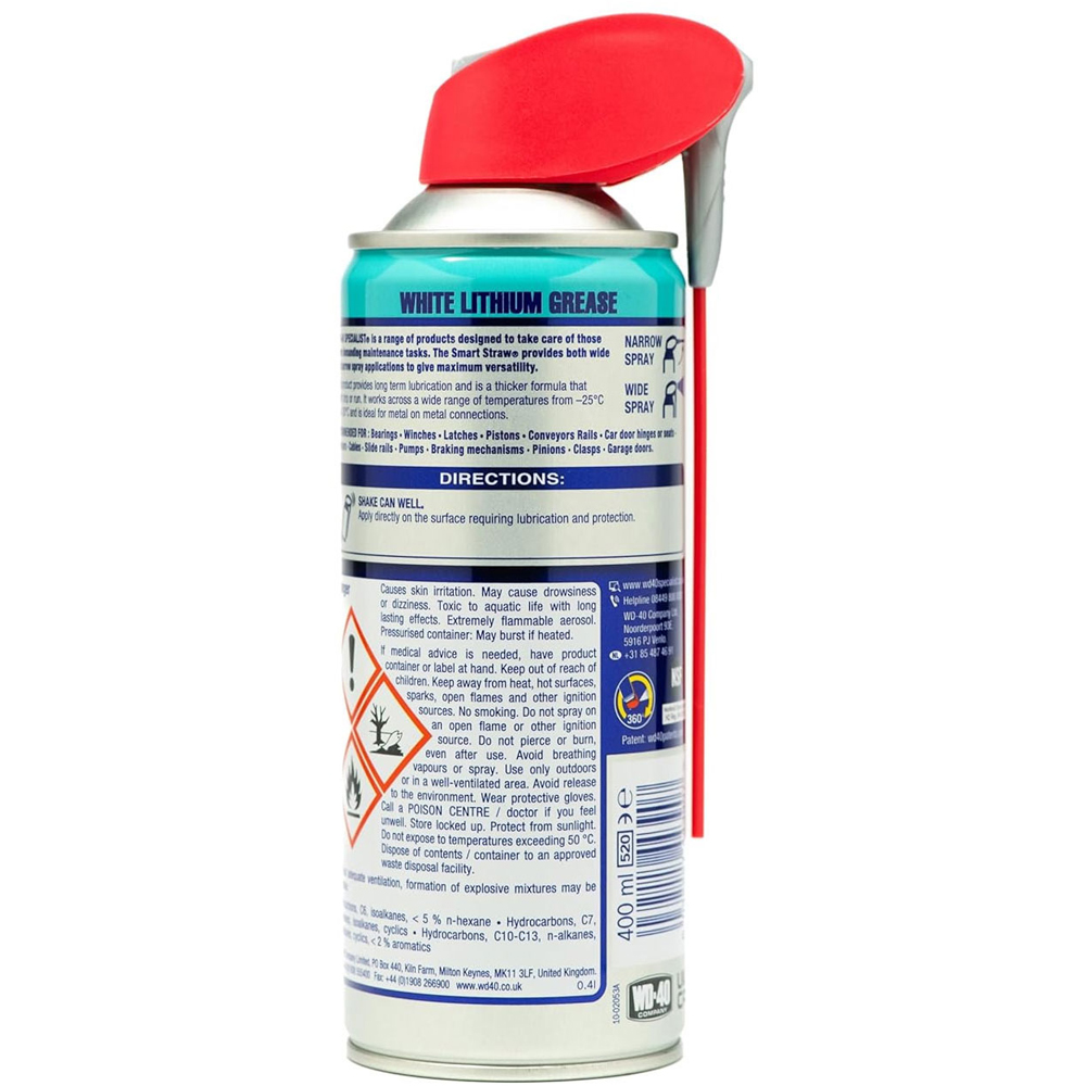 WD-40 Specialist All-Weather Protection White Lithium Grease Spray 400ml 3 Pack Image 3