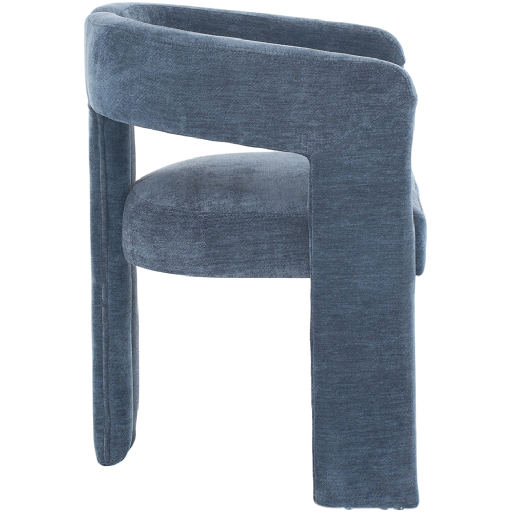 Living and Home Blue Chenille Upholstered Accent Chair Image 4