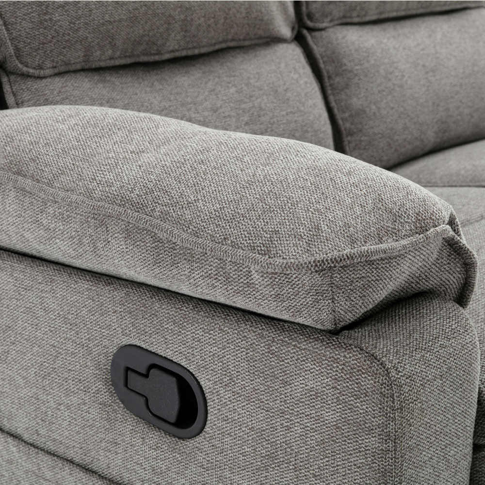 Furniture Online Sydney 3 Seater Grey Manual Recliner Sofa with Drinks Console Image 7
