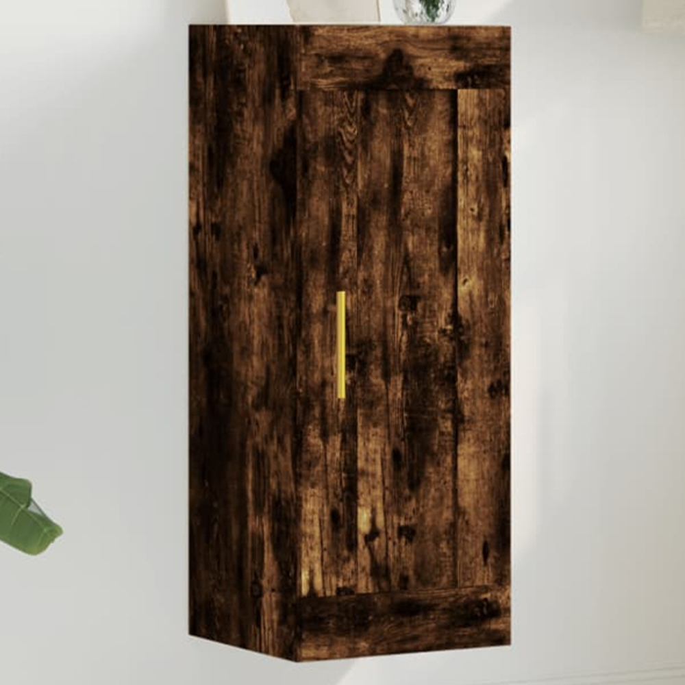 vidaXL Single Door Smoked Oak Wall Mounted Cabinet Image 1