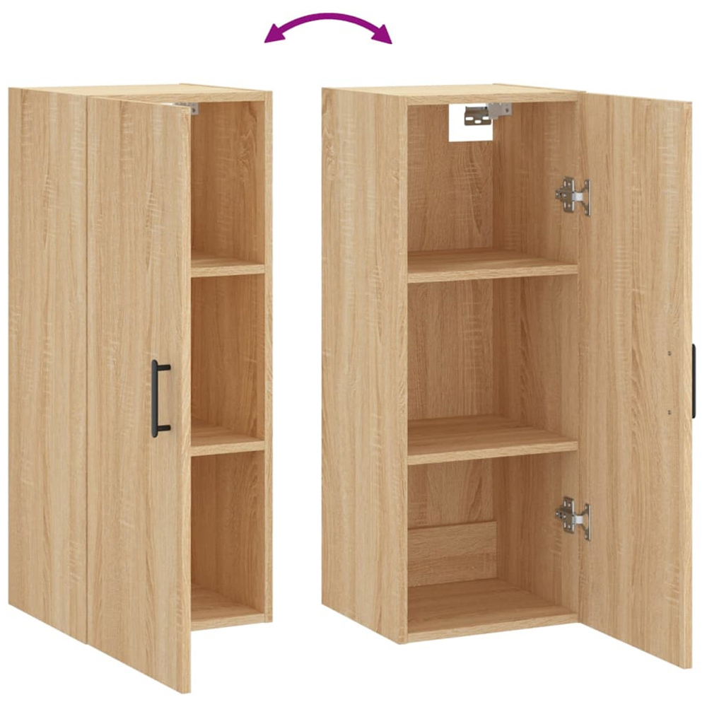 vidaXL Single Door Sonoma Oak Wall Mounted Cabinet Image 8