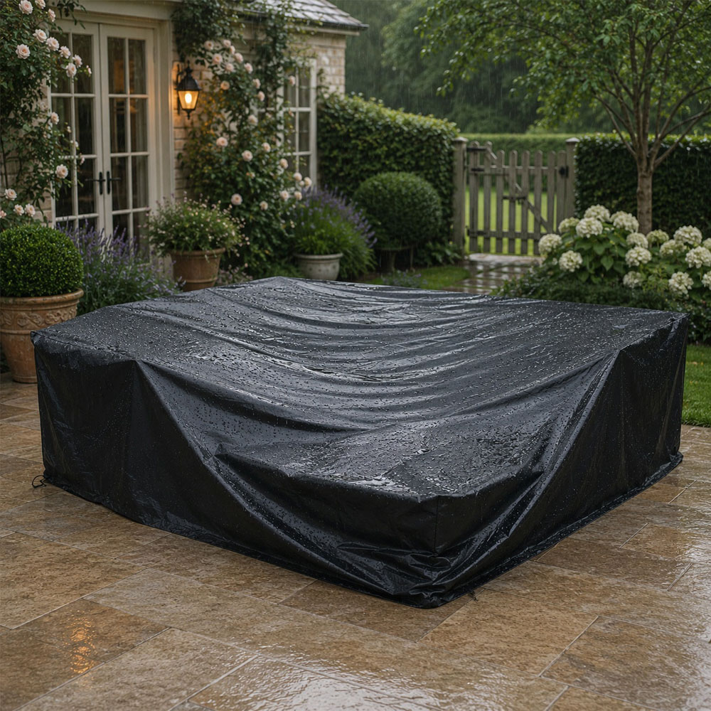 Direct Wicker Black 600D Heavy Duty Waterproof Furniture Cover 240 x 270 x 70cm Image 3