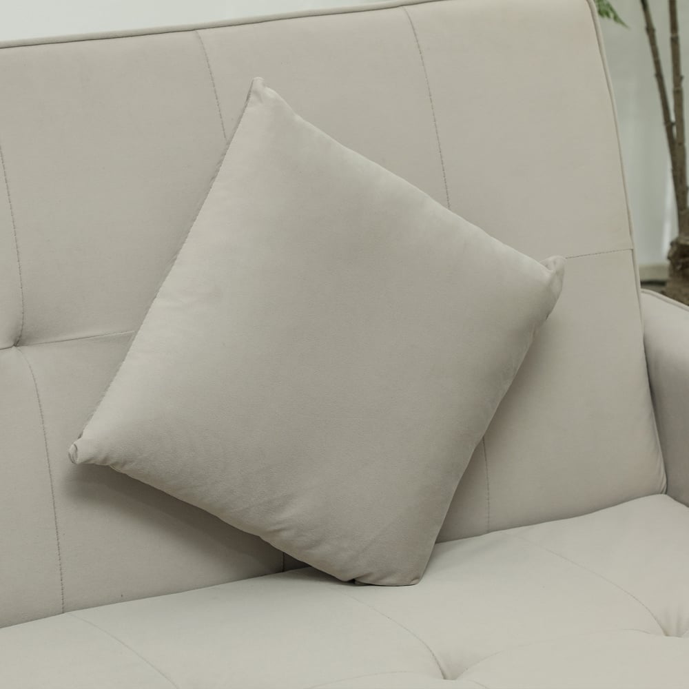 HOMCOM 3 Seater Beige L Shaped Reversible Pull Out Sofa Bed Image 3