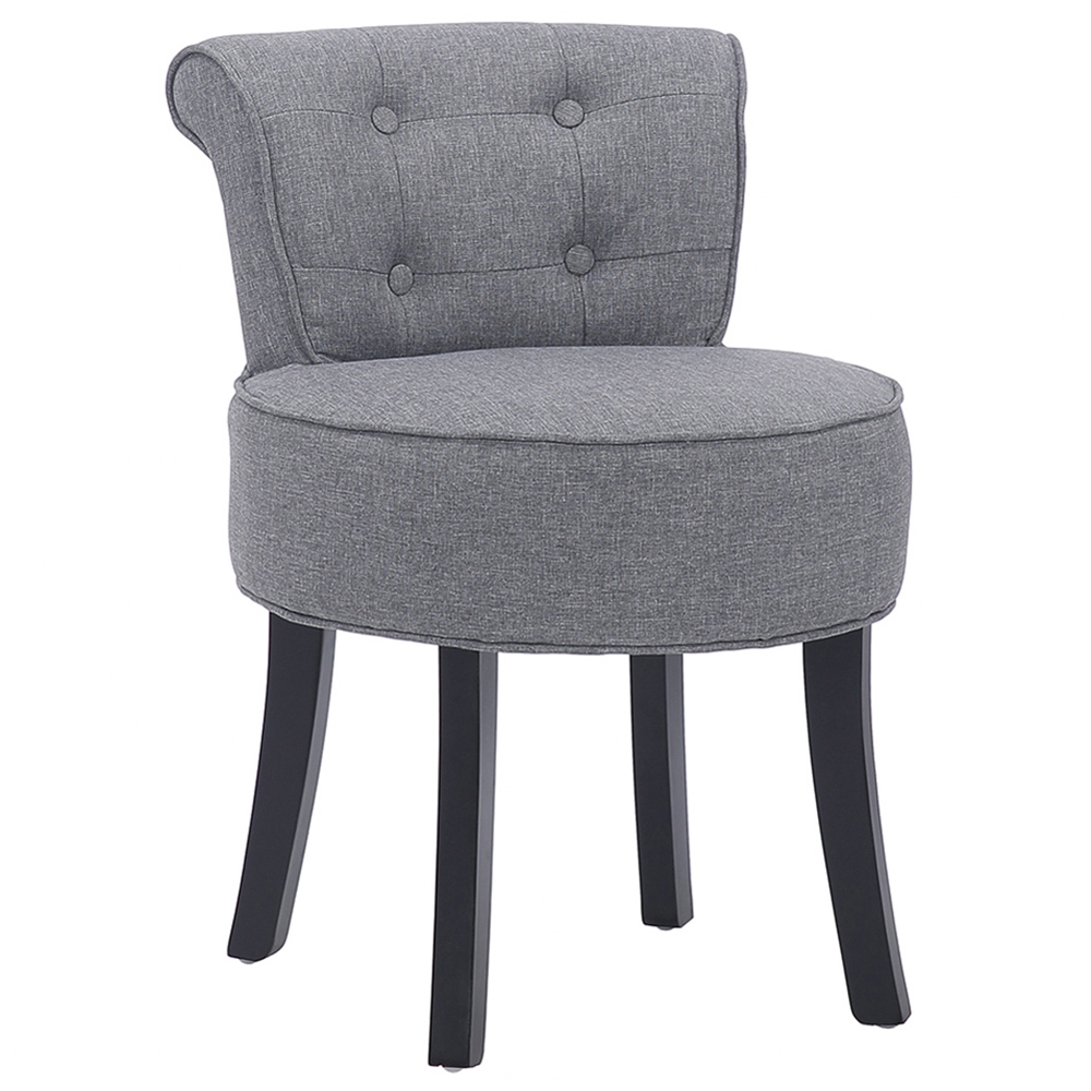 Living and Home Linen Buttoned Accent Chair Image 2
