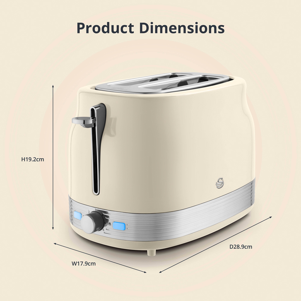 Swan Retro Revive Cream 2 Slice Toaster Image 9