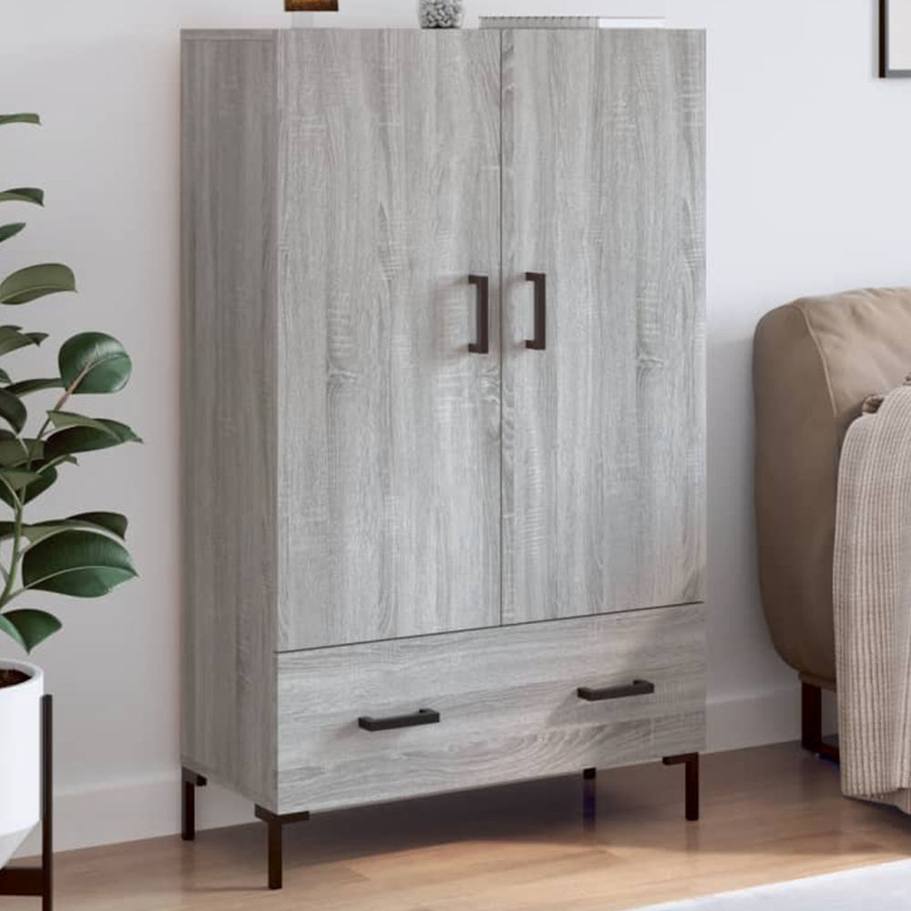 vidaXL 2 Door Single Drawer Grey Sonoma Highboard Image 1