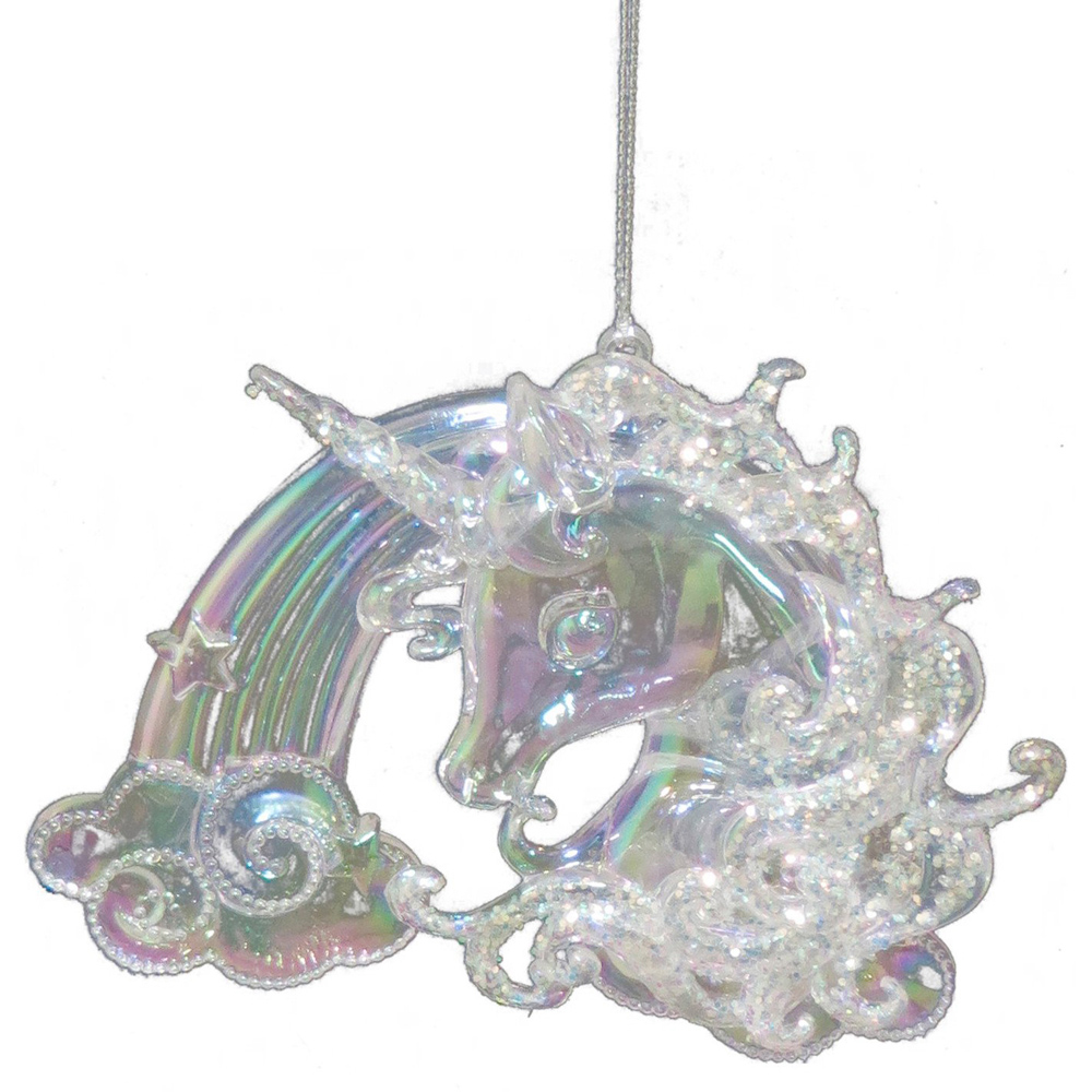 Rainbow Unicorn Hanging Decoration - Clear Image
