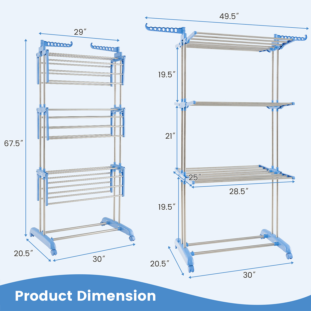 Costway 4 Tier Foldable Clothes Drying Rack Image 9