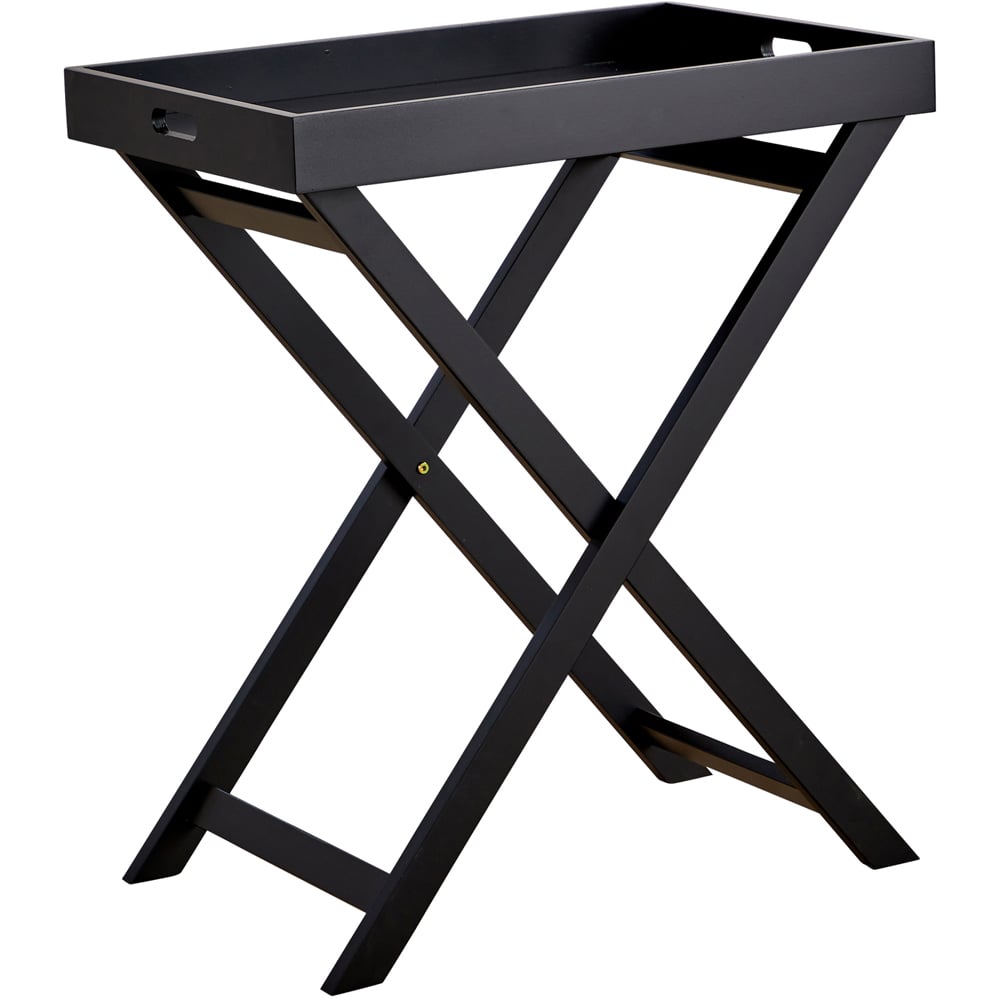 Home Source Alpine Black Portable Butlers Tray Table Image 2