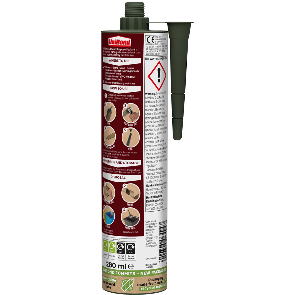 Unibond General Purpose Silicone Sealant Image 2