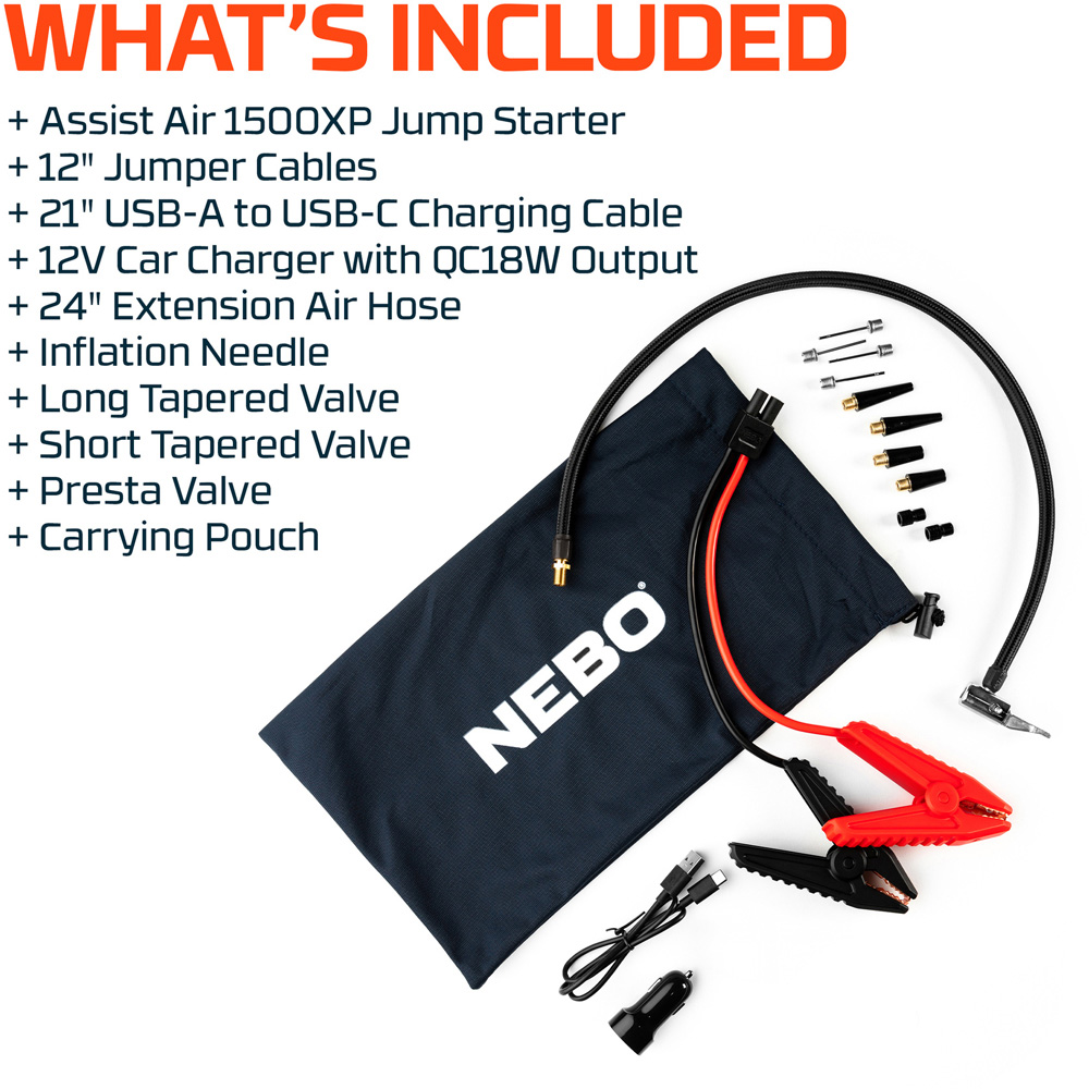 Nebo Assist Air 1500XP 4-in-1 1500Amp Car Jump Starter Kit with 150 PSI Air Compressor Image 5