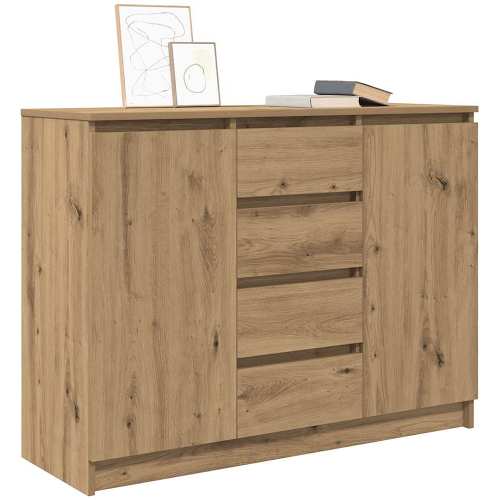 vidaXL 2 Door 4 Drawers Artisan Oak Sideboard Image 3