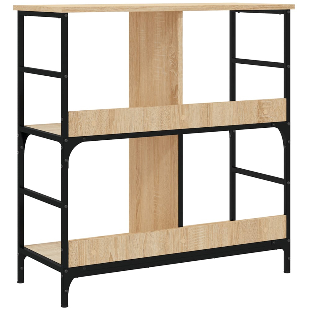 vidaXL 4 Open Shelf Sonoma Oak Compact Bookshelf Image 6