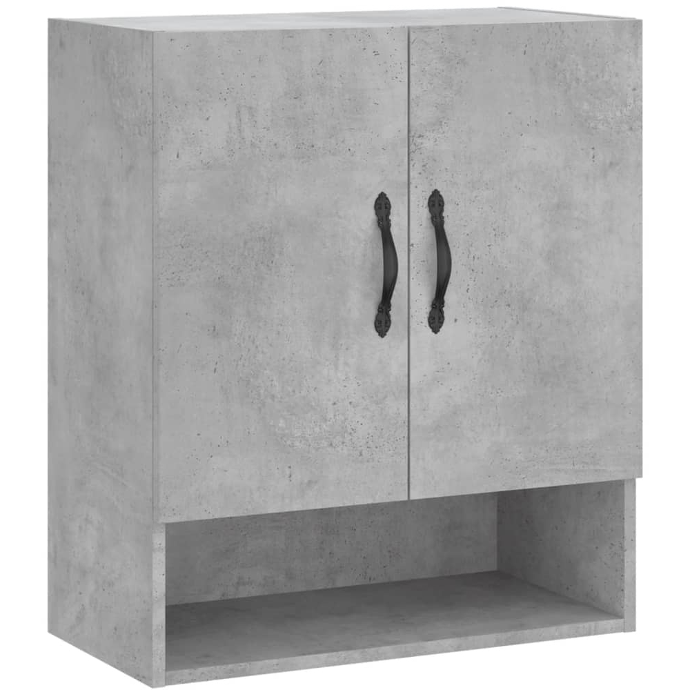 vidaXL 2 Door Single Shelf Concrete Grey Wall Cabinet Image 2