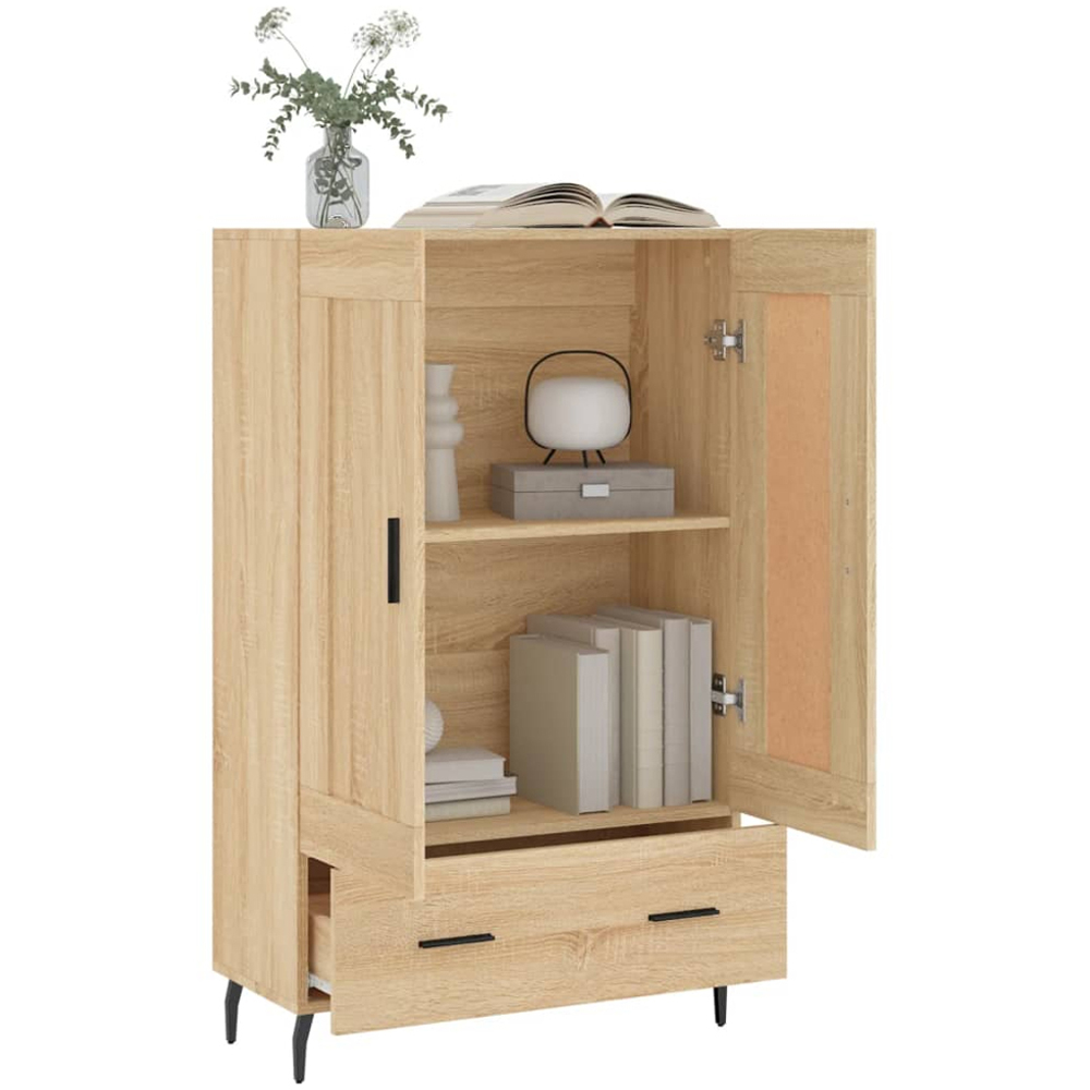 vidaXL 2 Door Single Drawer Sonoma Oak Highboard Image 4