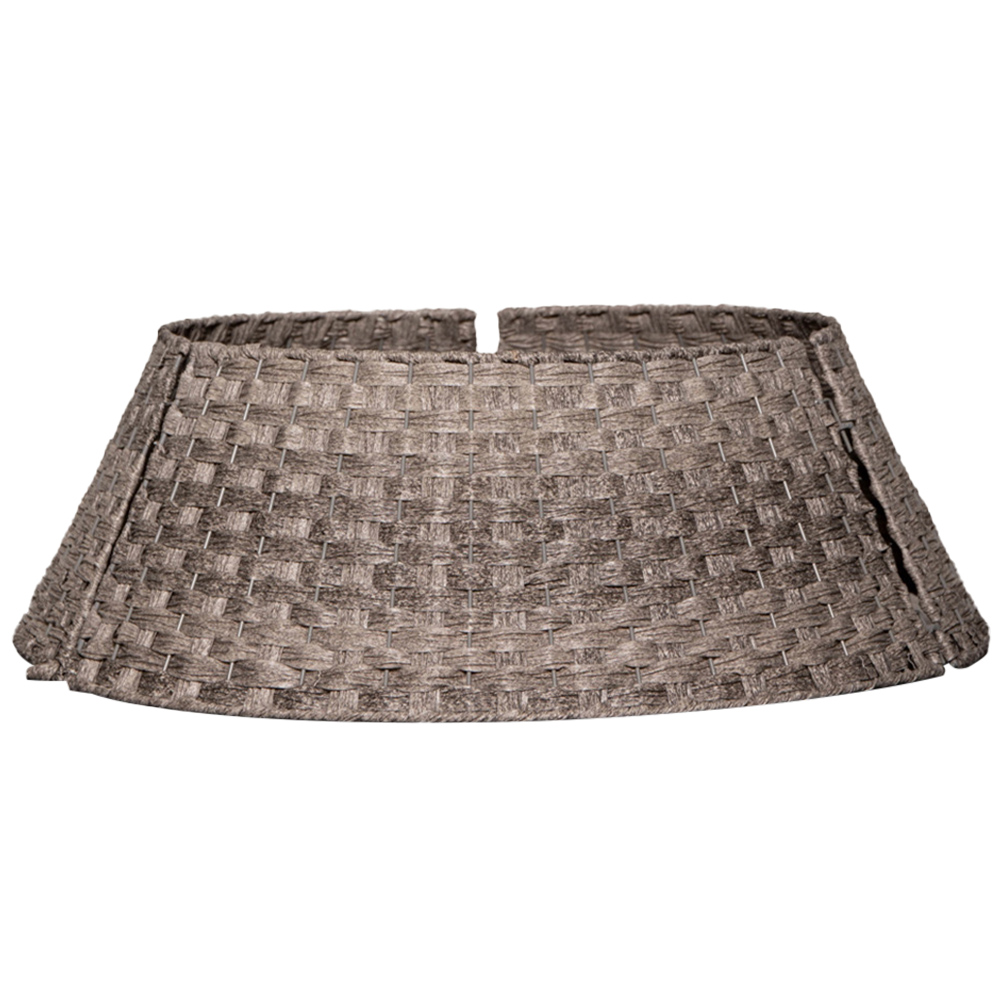 Samuel Alexander KD Large Grey Plastic Wicker Rattan Christmas Tree Skirt 24 x 70cm Image 1